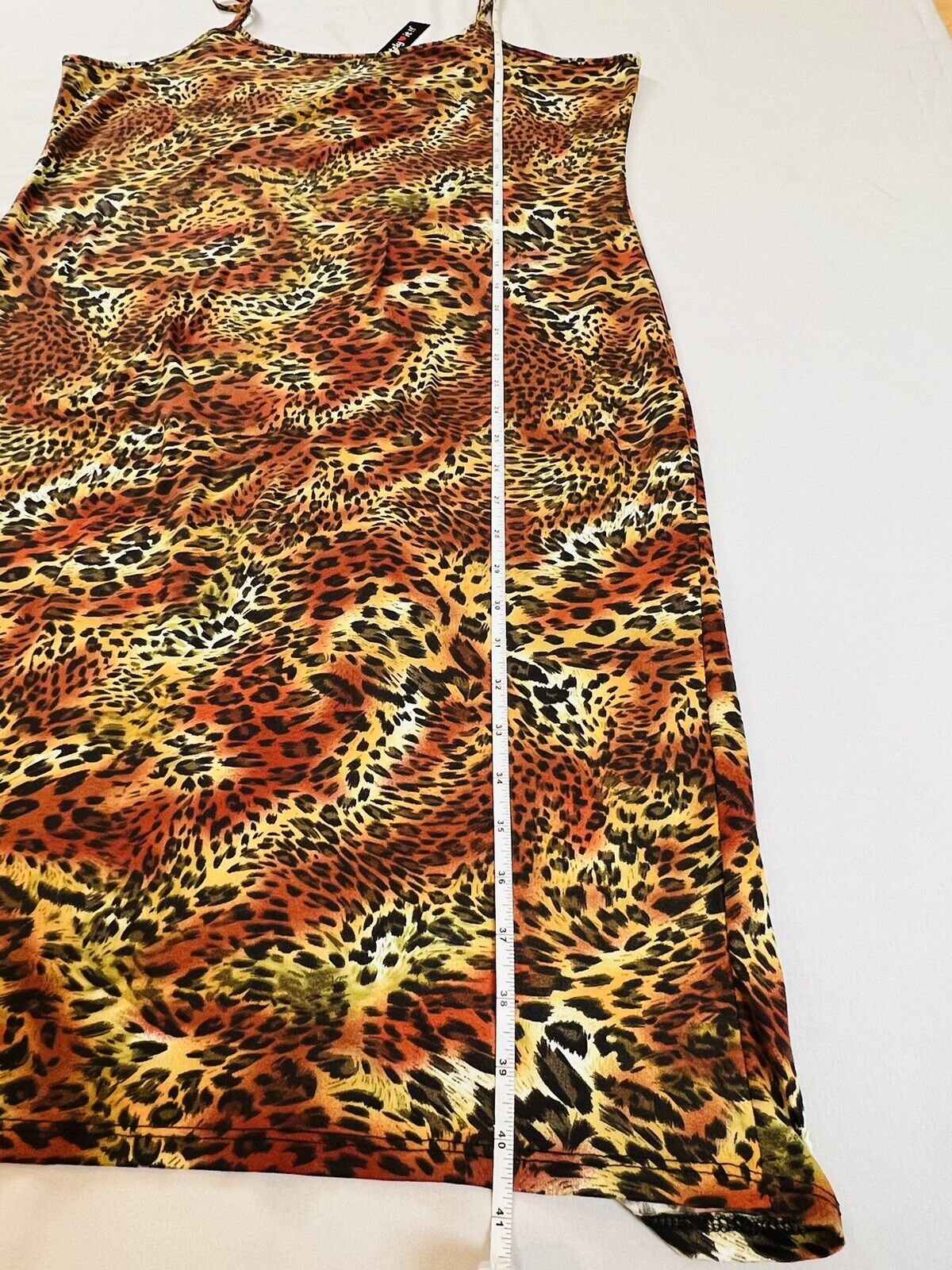 Absolutely Love It Women’s Long Dress Leopard Print Sz 3X Multicolor