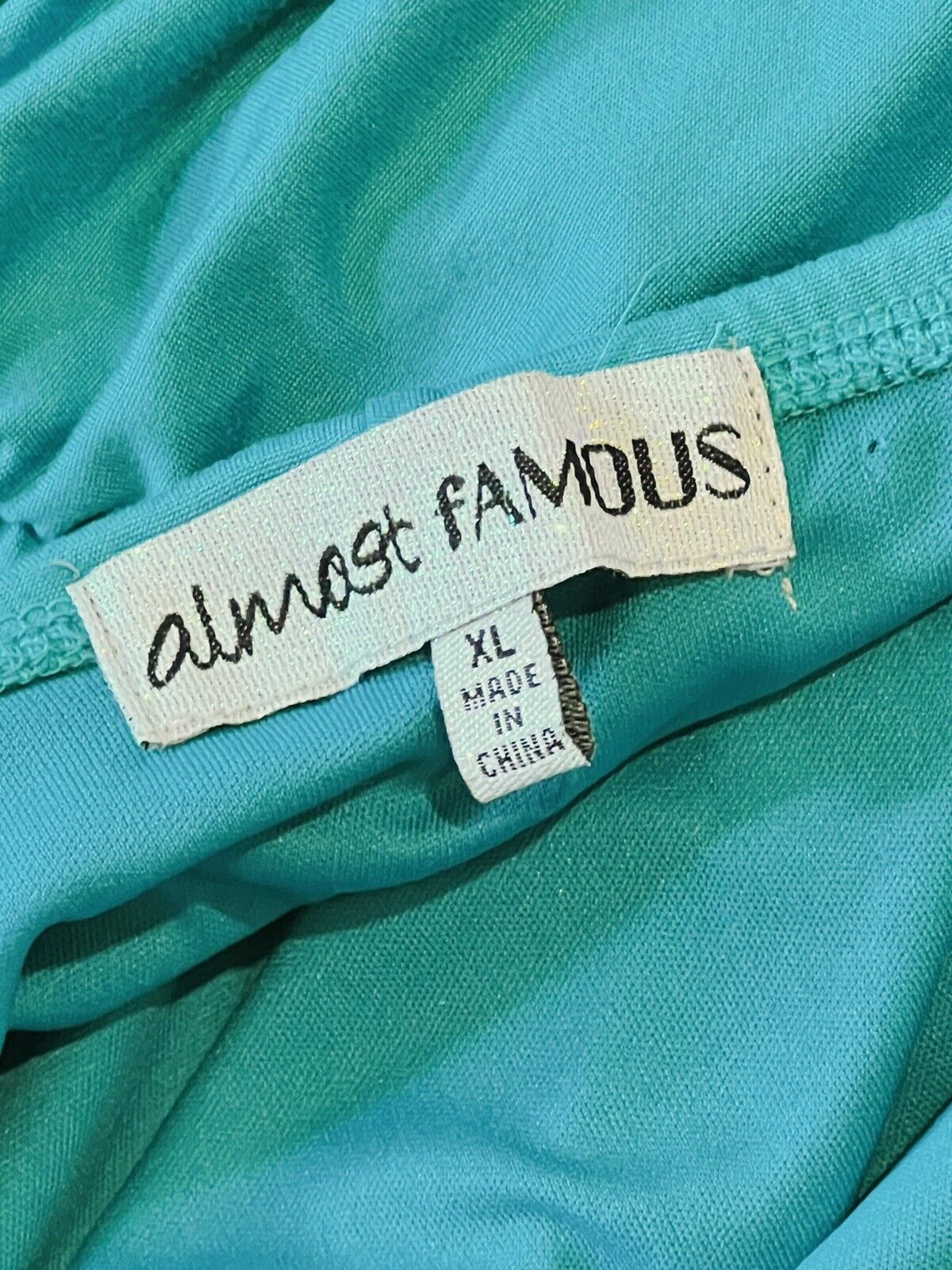 ALMOST FAMOUS Aqua Green Dress Sz XL Stretchy