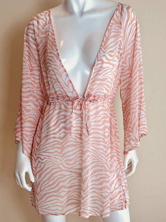 MSRP $85 Sanctuary Fresh Squeezed Cover-Up Dress Swimsuit Size M Peach (#1)