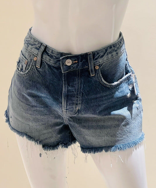 MSRP $68 Free People Women's SZ 30 Jean Shorts Distressed Blue