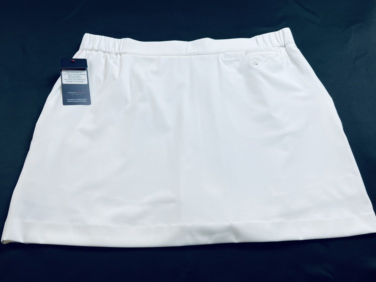 LOHLA Sport Golf Skort The Tech Pull On Skirt White Sz 10 Pockets