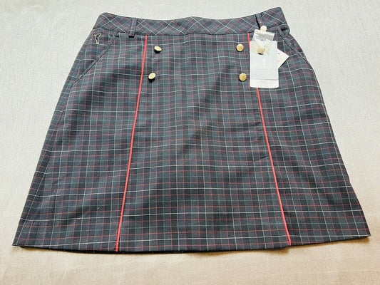 Golfino Women's Golf Skirt Skort Plaid Navy Size 8