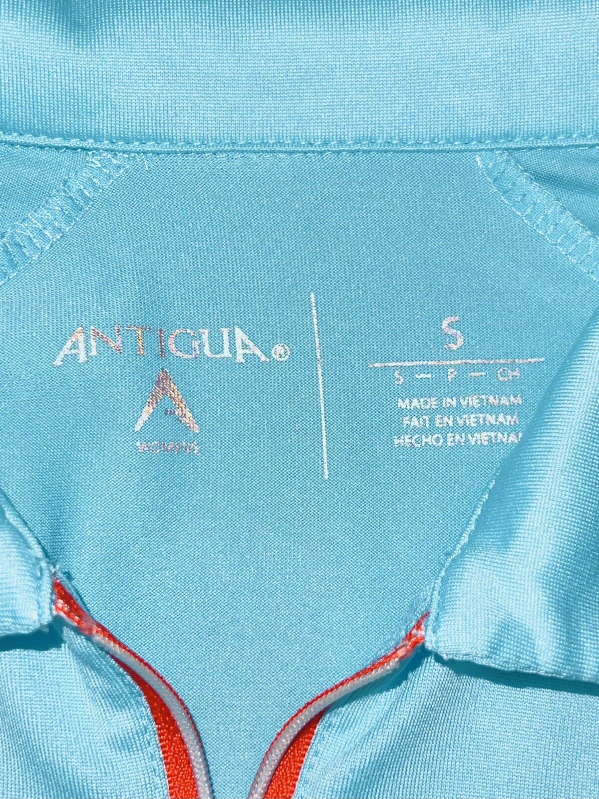 Antigua Women's Top Golf Polo Shirt Blue Sz S