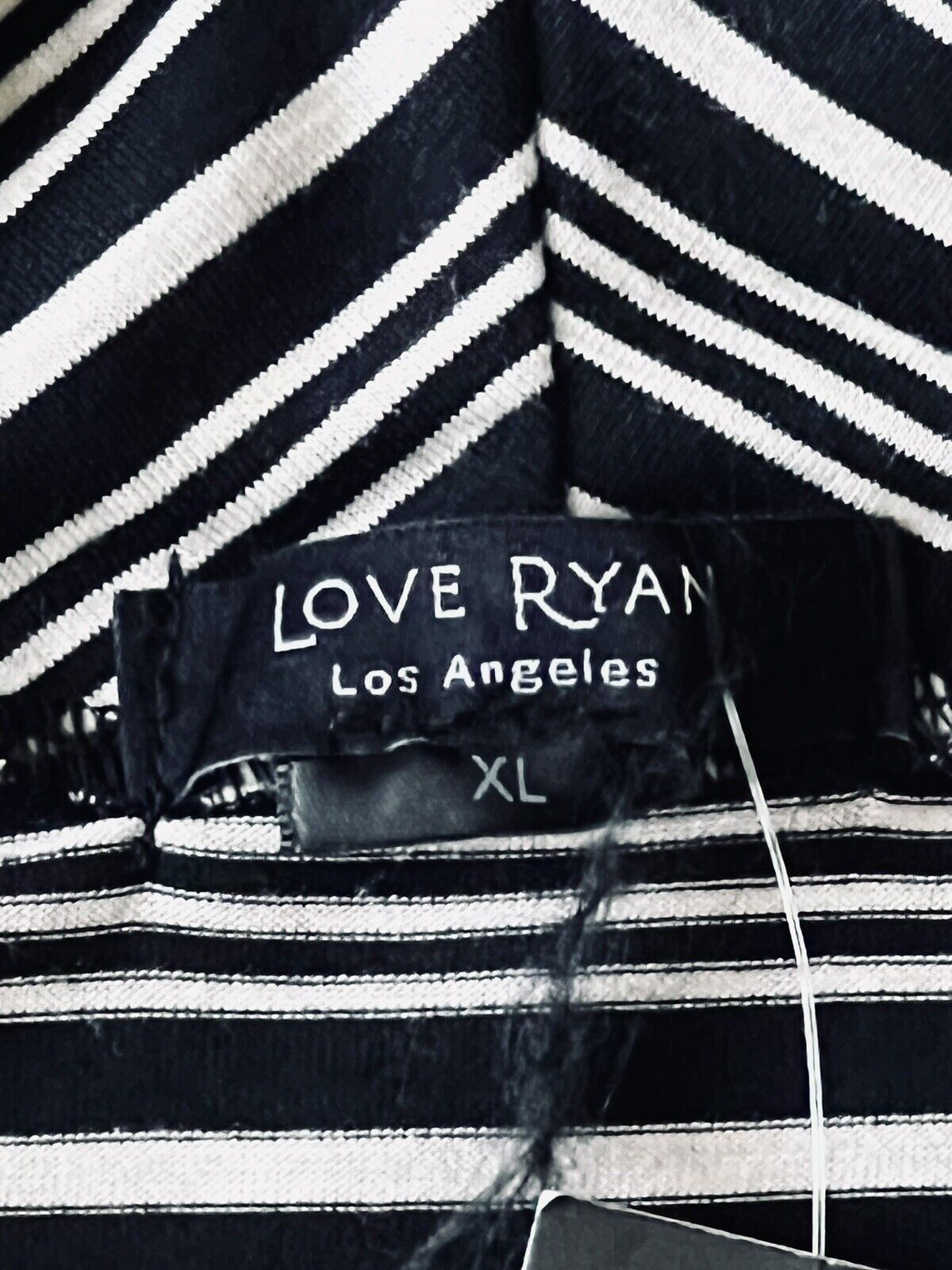 Love Ryan Los Angeles Women’s Duster/Cardigan size XL Striped Black White