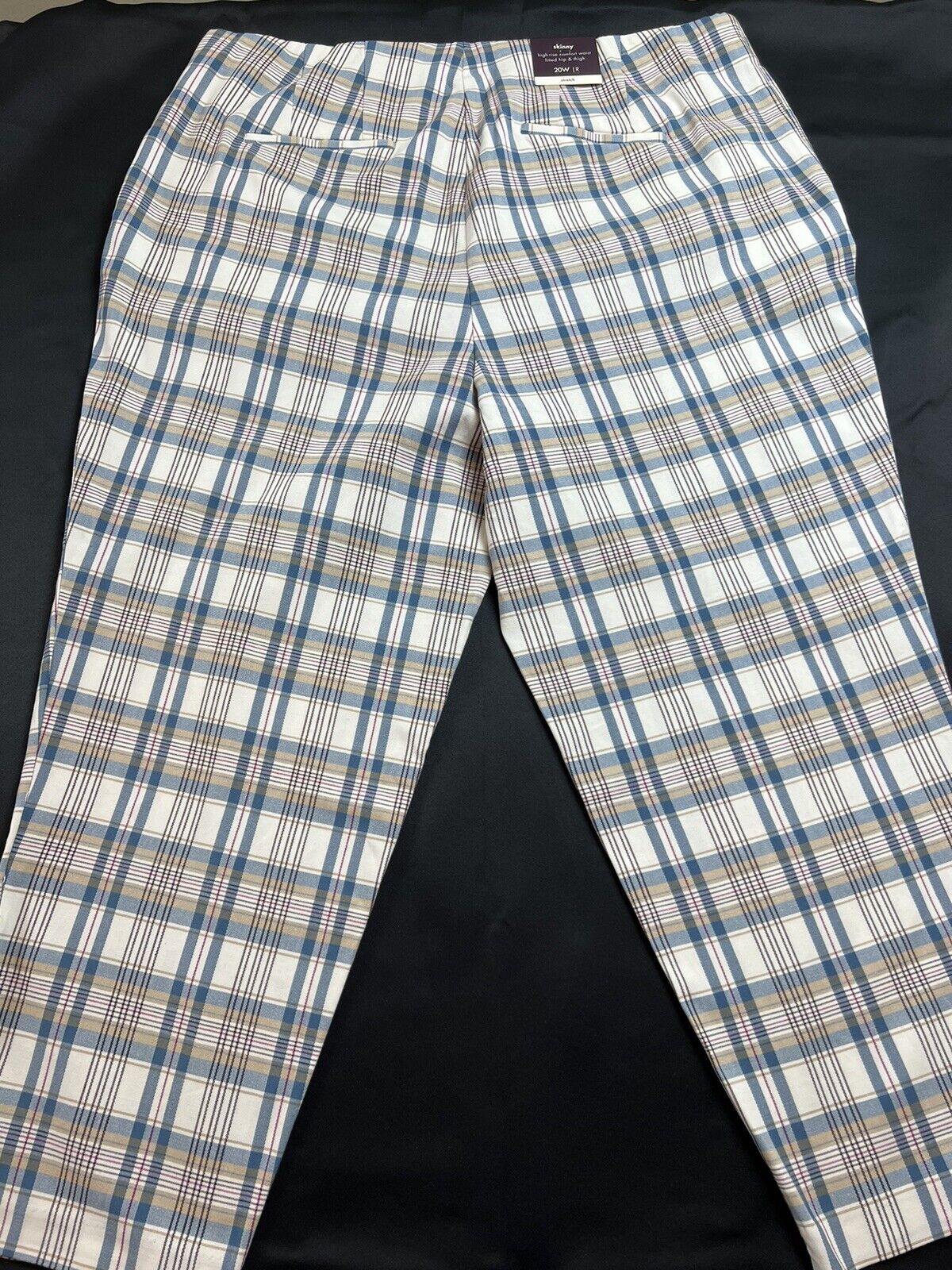 Ava & Viv Women’s Pants Plaid Ankle Mid-Rise Comfort Waist Multicolor Sz 20W