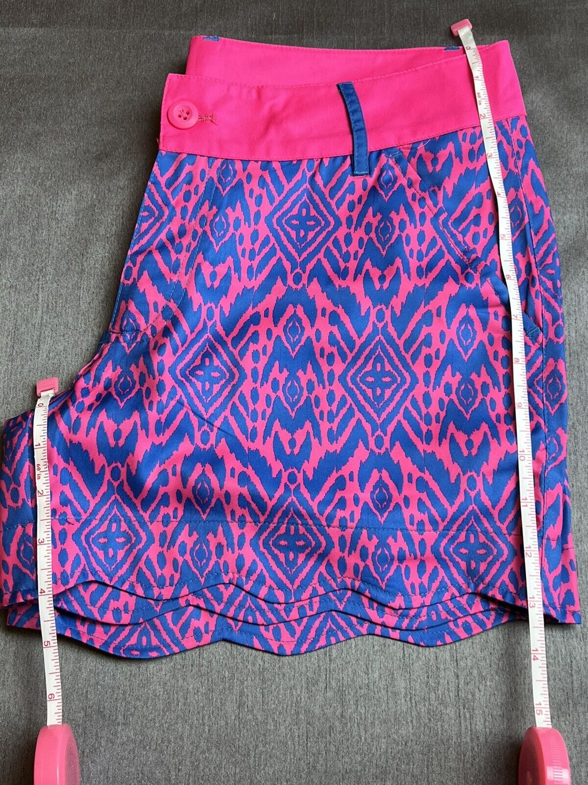 Birdie’s Women’s Golf Shorts Size 2 Pink/Blue Print (S1)