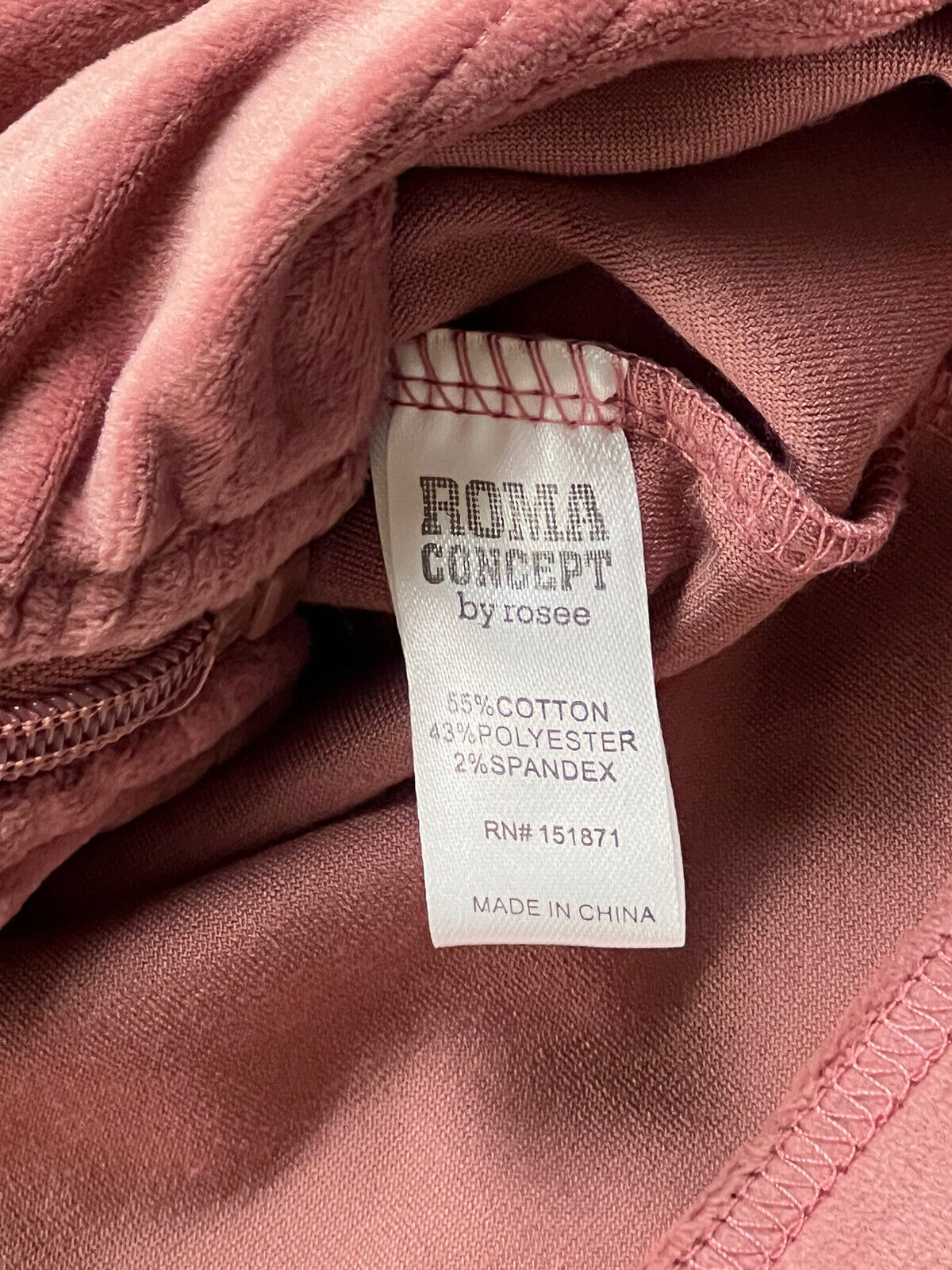 Roma Concept Women’s Hoodie Sweater Sz L Mauve Pink