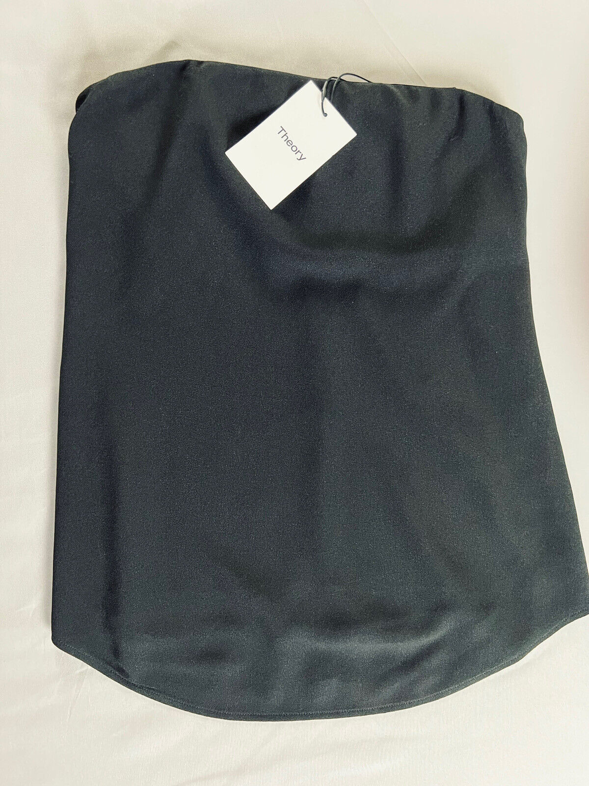 THEORY Black Zalballa Rosina Crepe Strapless Top Size 0 $265 MSRP