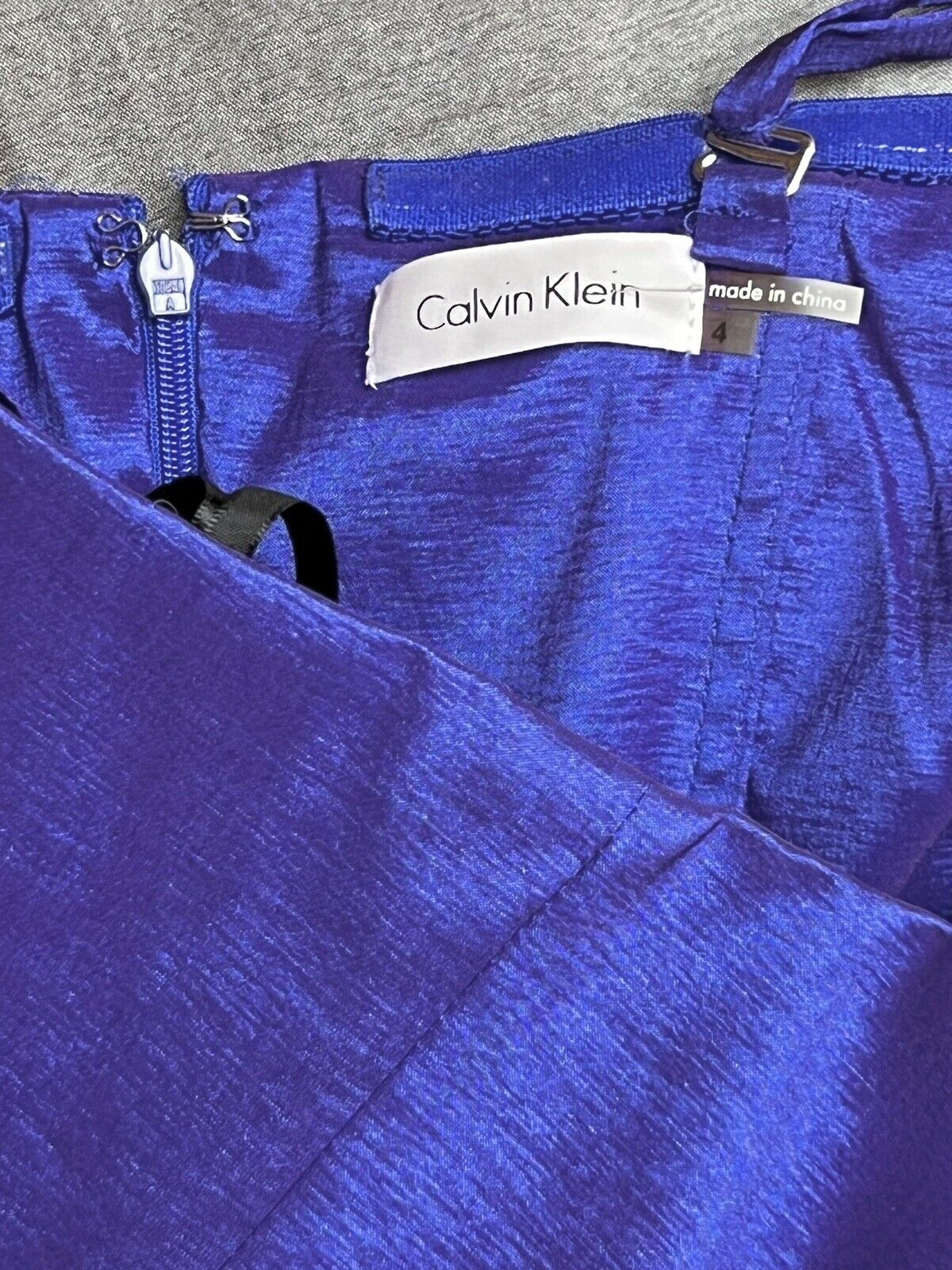 Calvin Klein Women's Metallic Purple Sleeveless Sheath Dress Size 4