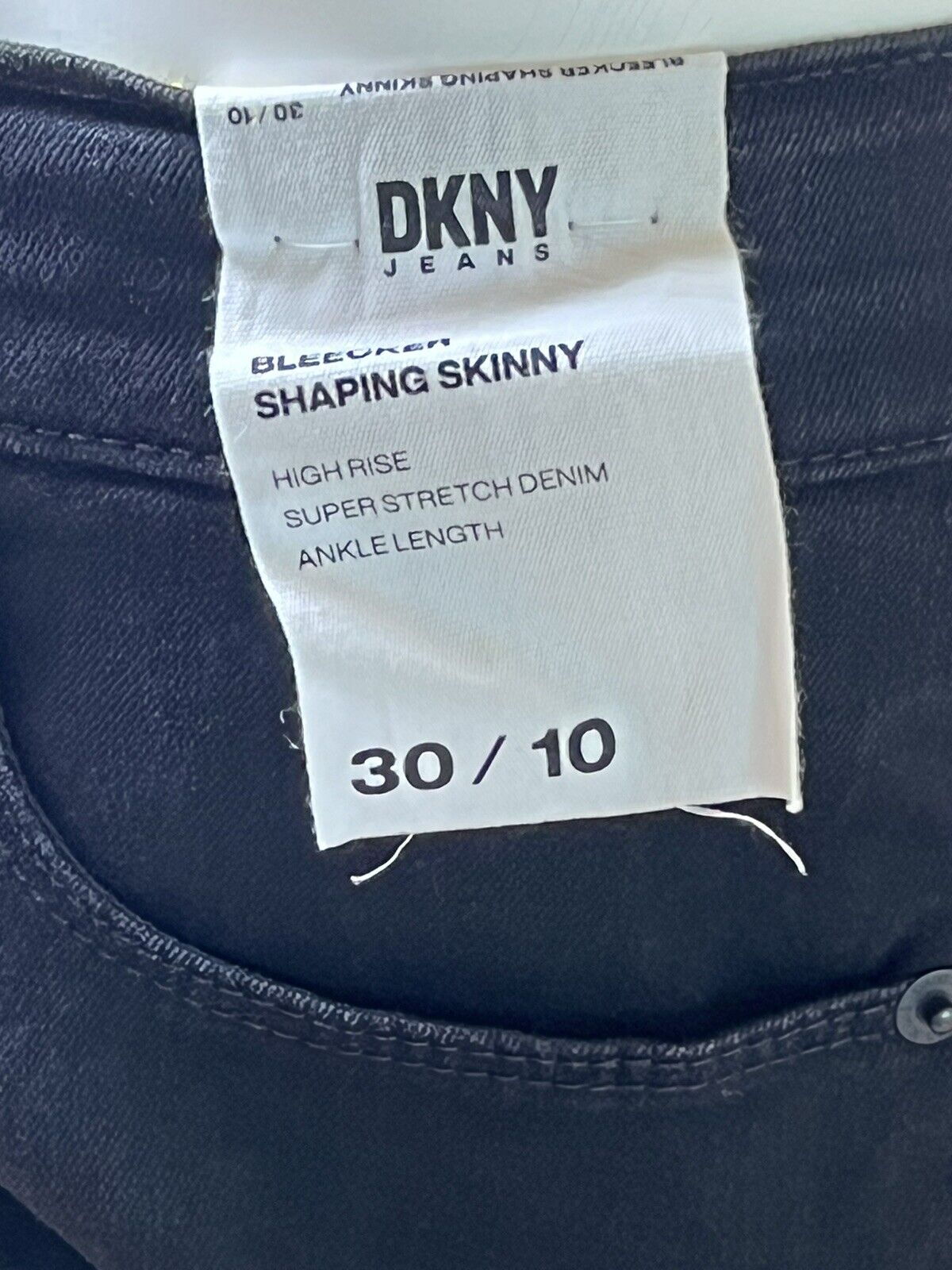 DKNY Women's SIZE 30/10 Hi Rise Black Pants Stretch Skinny Fit