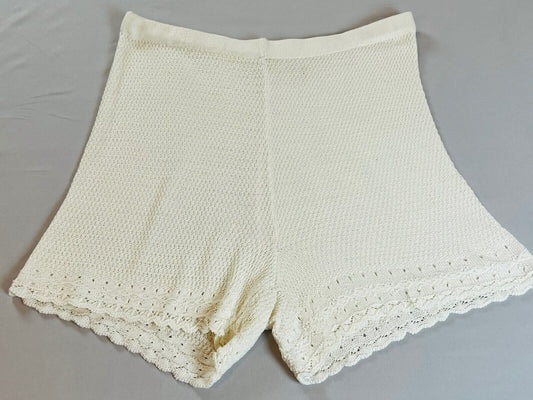 NO COMMENT WOMEN’S PLUS Sz 3X Knit Sweater Shorts Ivory