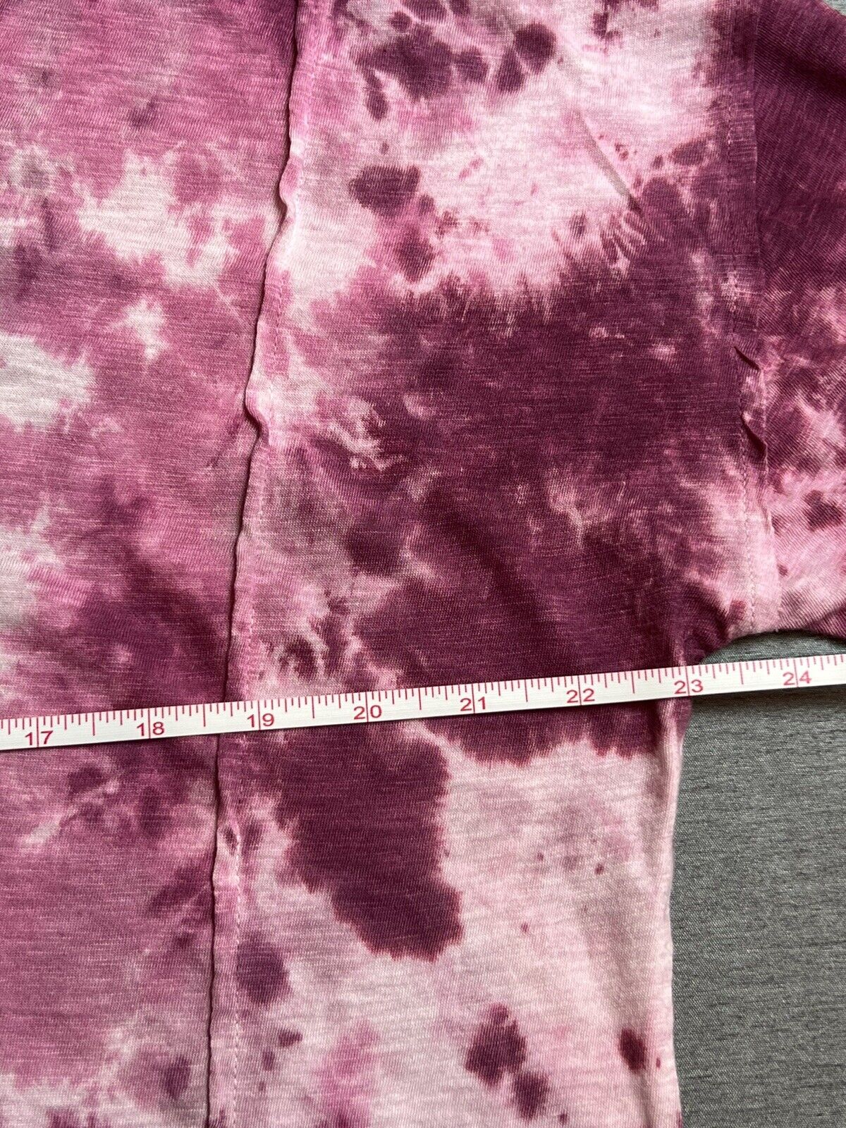 Lucky Brand Women’s Size M T-Shirt Magenta Pink Tie Dye Top