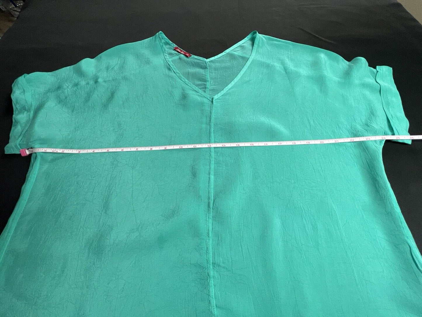 Bashara Lesser Women’s Blouse Sz XS Teal Green Top