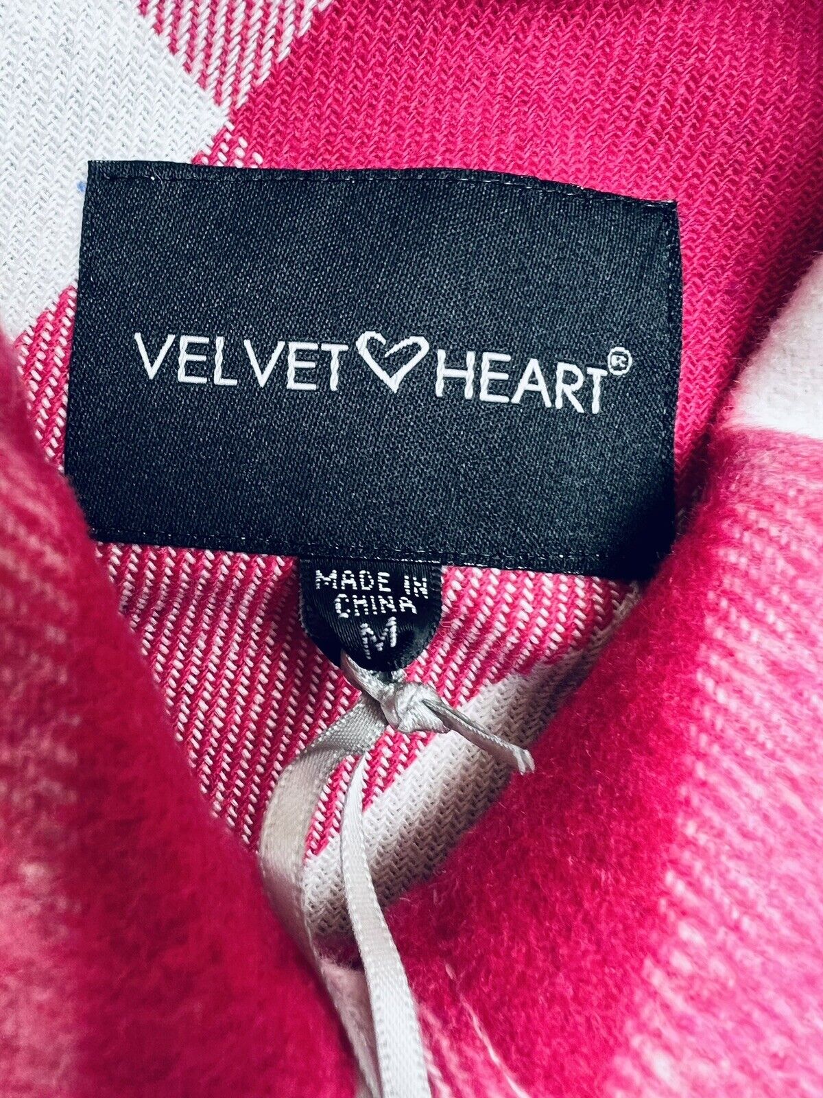 Velvet Heart Women’s Flannel Pink Plaid Long Sleeve Shirt Sz M