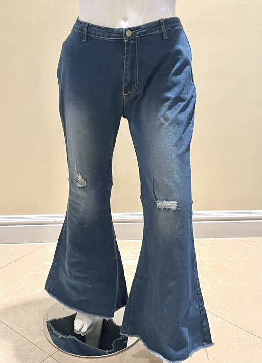 Jeans Womens Size 3X Blue Bell bottom stretch Pants