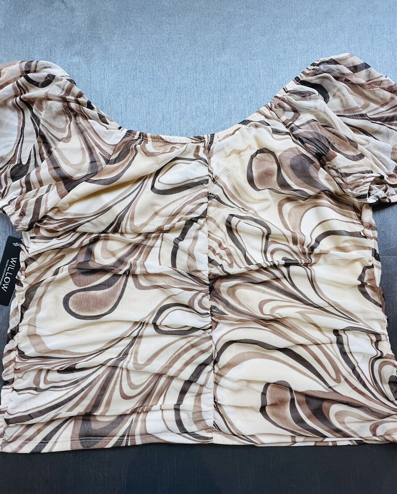 Willow Young Contemporary Women’s Top Sz 2X Brown Beige Blouse