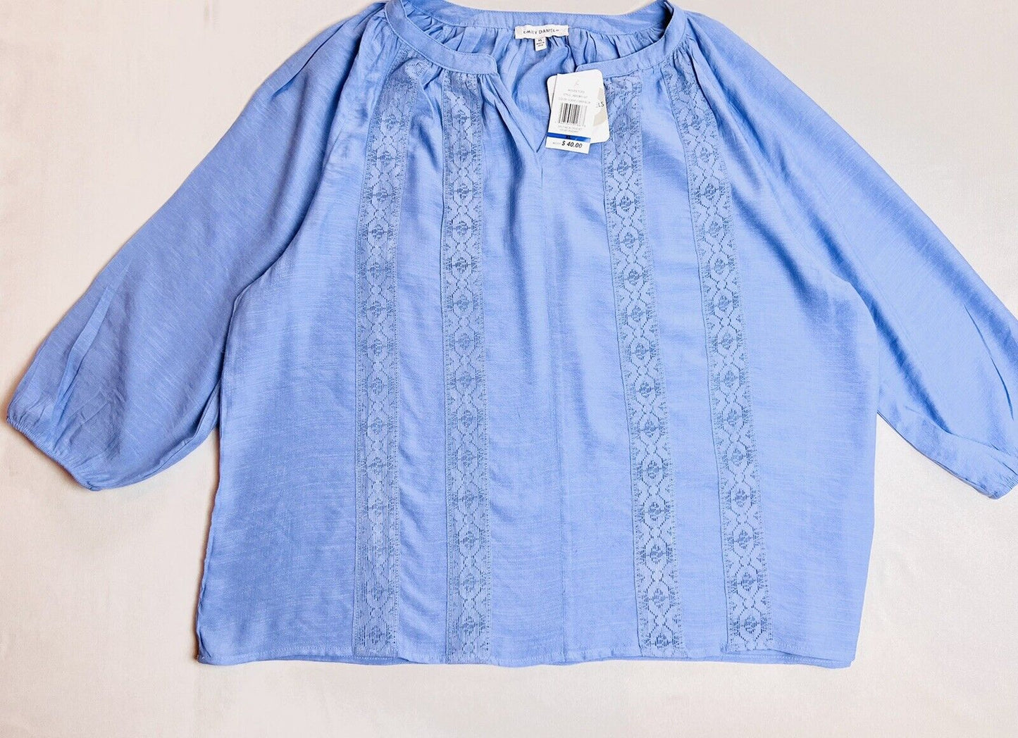 Emily Daniels Women’s Blue Blouse Long Sleeve Shirt Top Sz XL