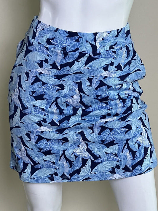 Sport Haley Women’s Golf Skirt Skort Blue Leaves Pattern Sz XS (48)