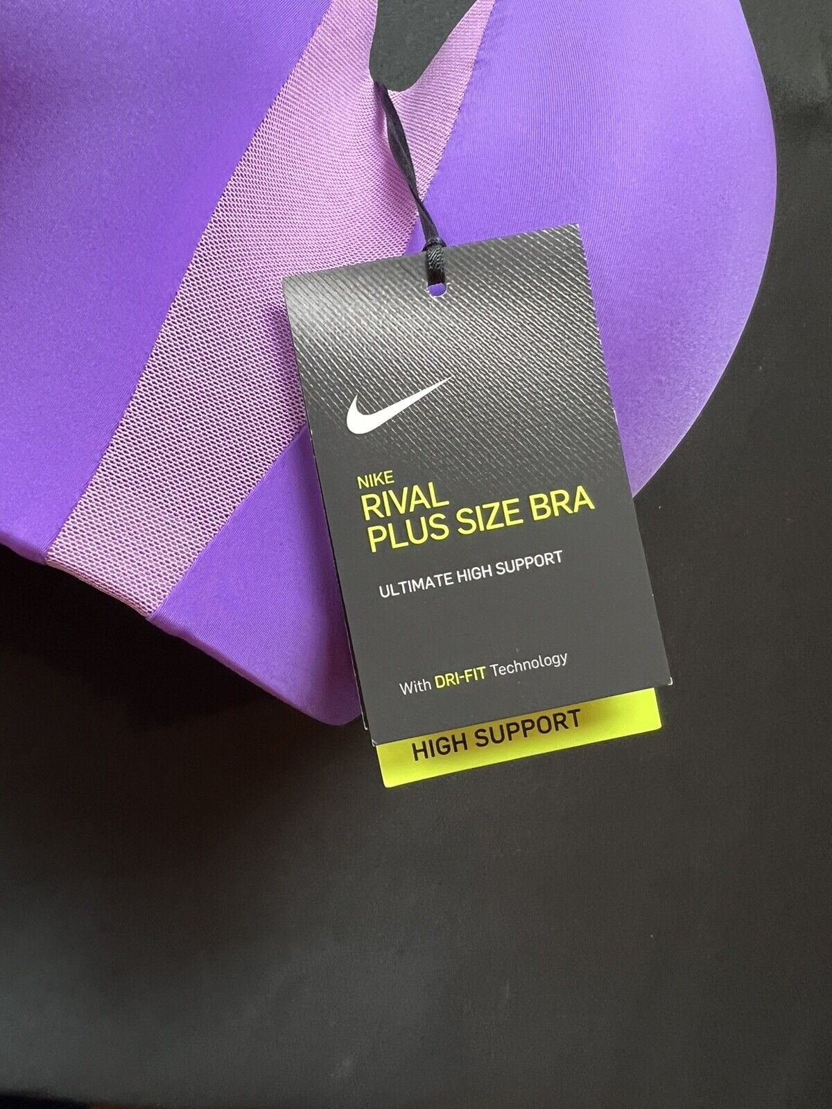 Women's NIKE Rival Plus Size Padded Sports Bra! Sz 32G High Support $65~ Purple