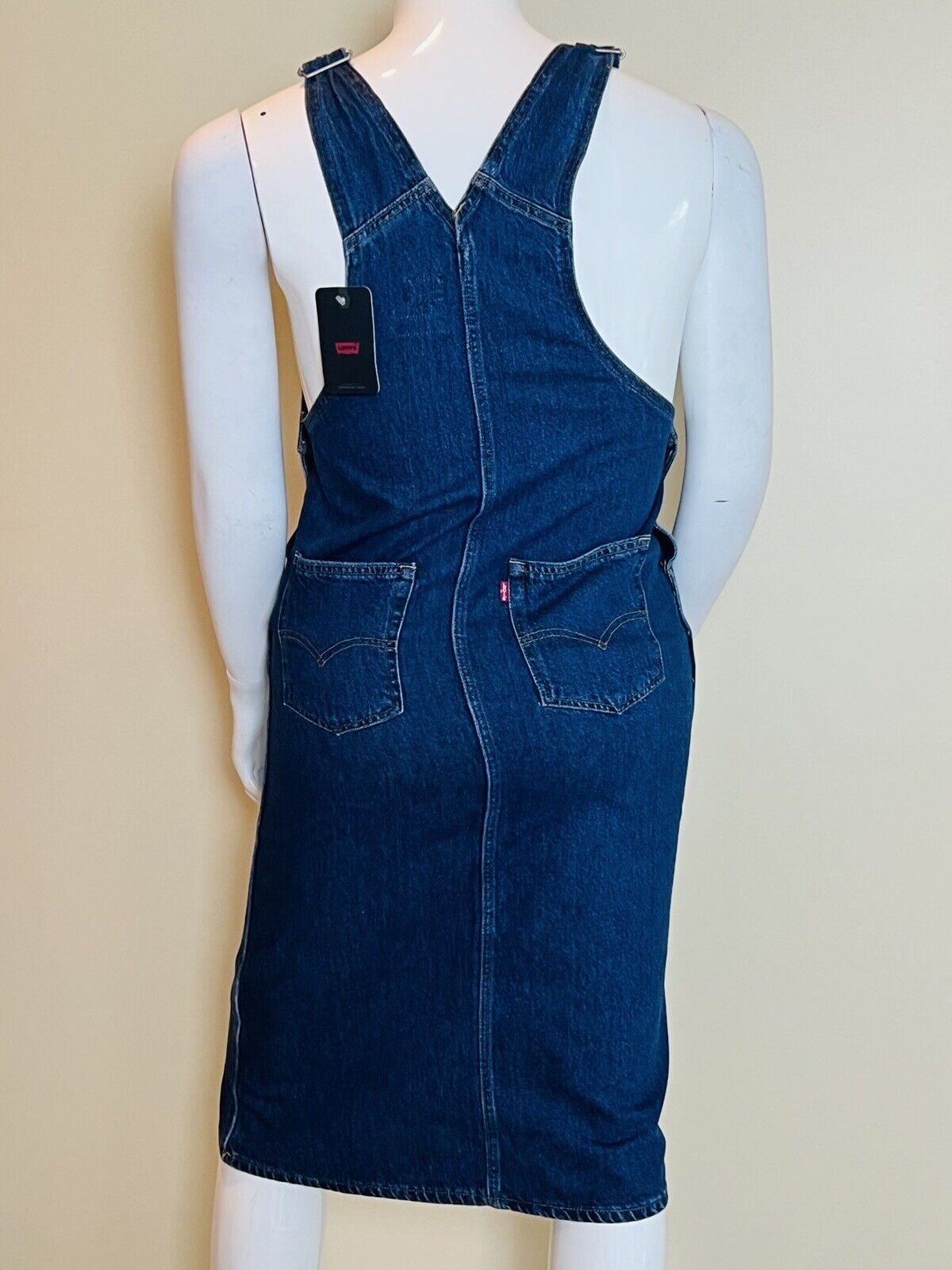 Levis Women’s Sz Medium Blue Denim Jumper Overalls Jean Dress (2#)