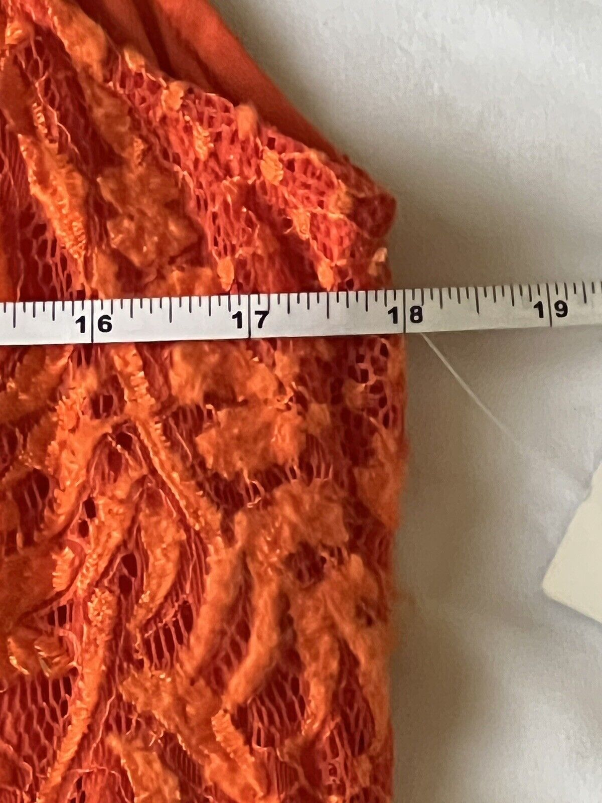 Shagarano Women's Orange Round Neck Crochet Lace Maxi Dress Sz 14 $118 MSRP