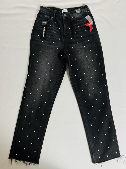 Simple Society Women’s Sz 3 Black Jeans Pant w/rhinestones