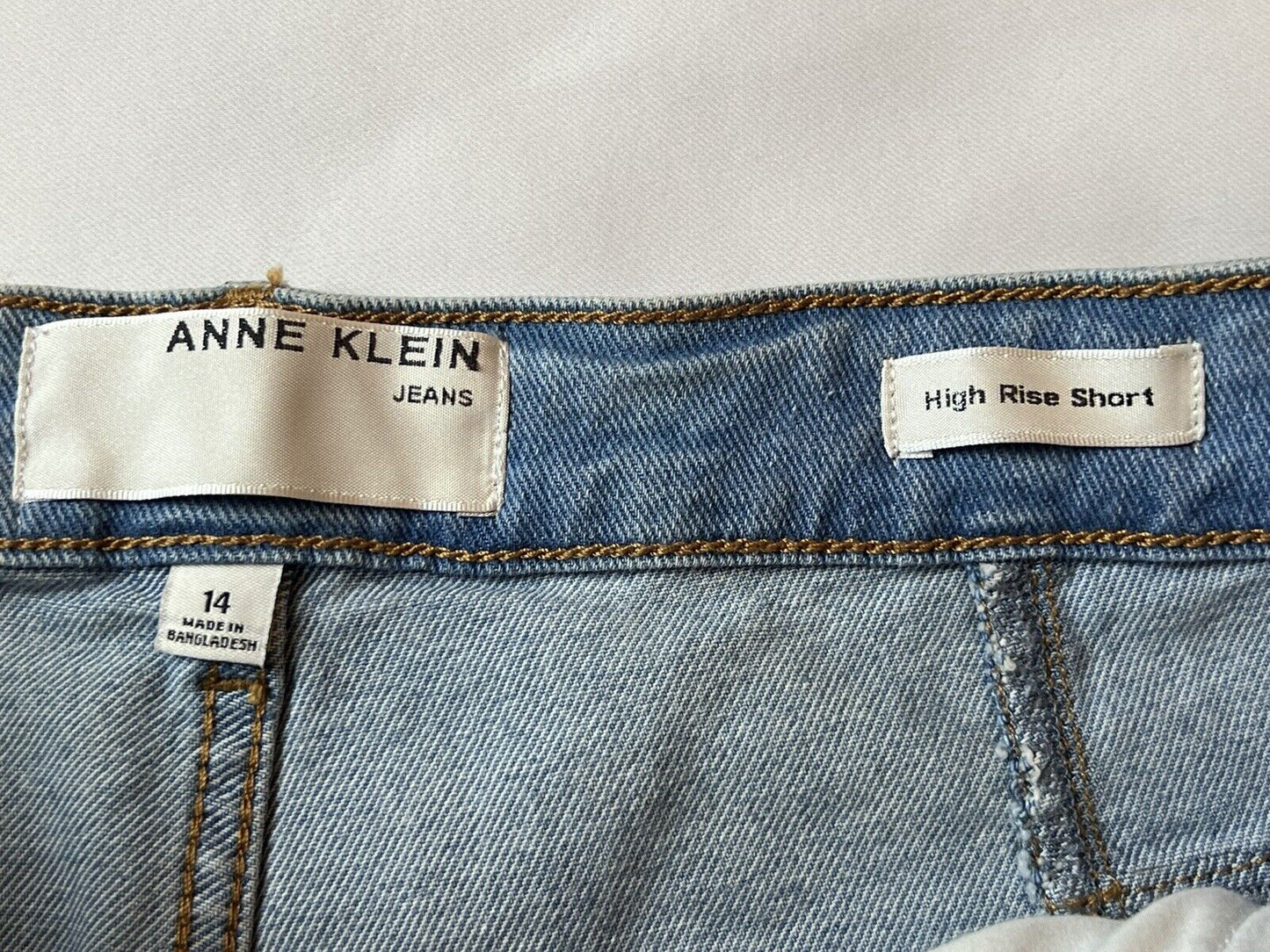 ANNE KLEIN JEANS Womens Blue Drawstring High Waist Shorts Sz 14 (1)