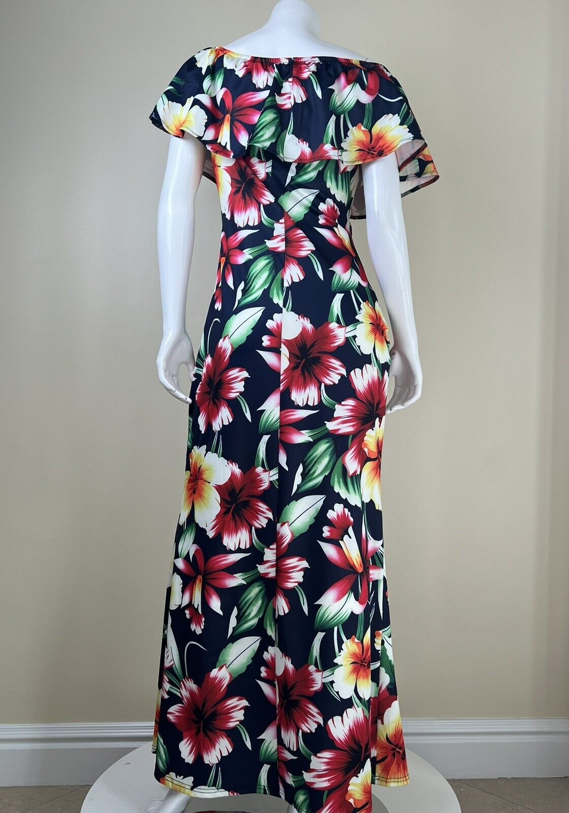 Women’s Floral Maxi Long Dress Tropical Sz L