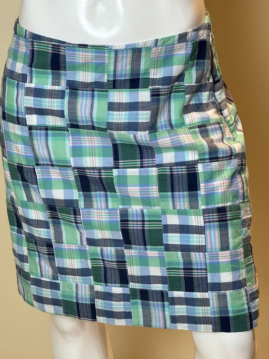 TALBOTS Women’s Blue Plaid Skirt Sz 6. (77)