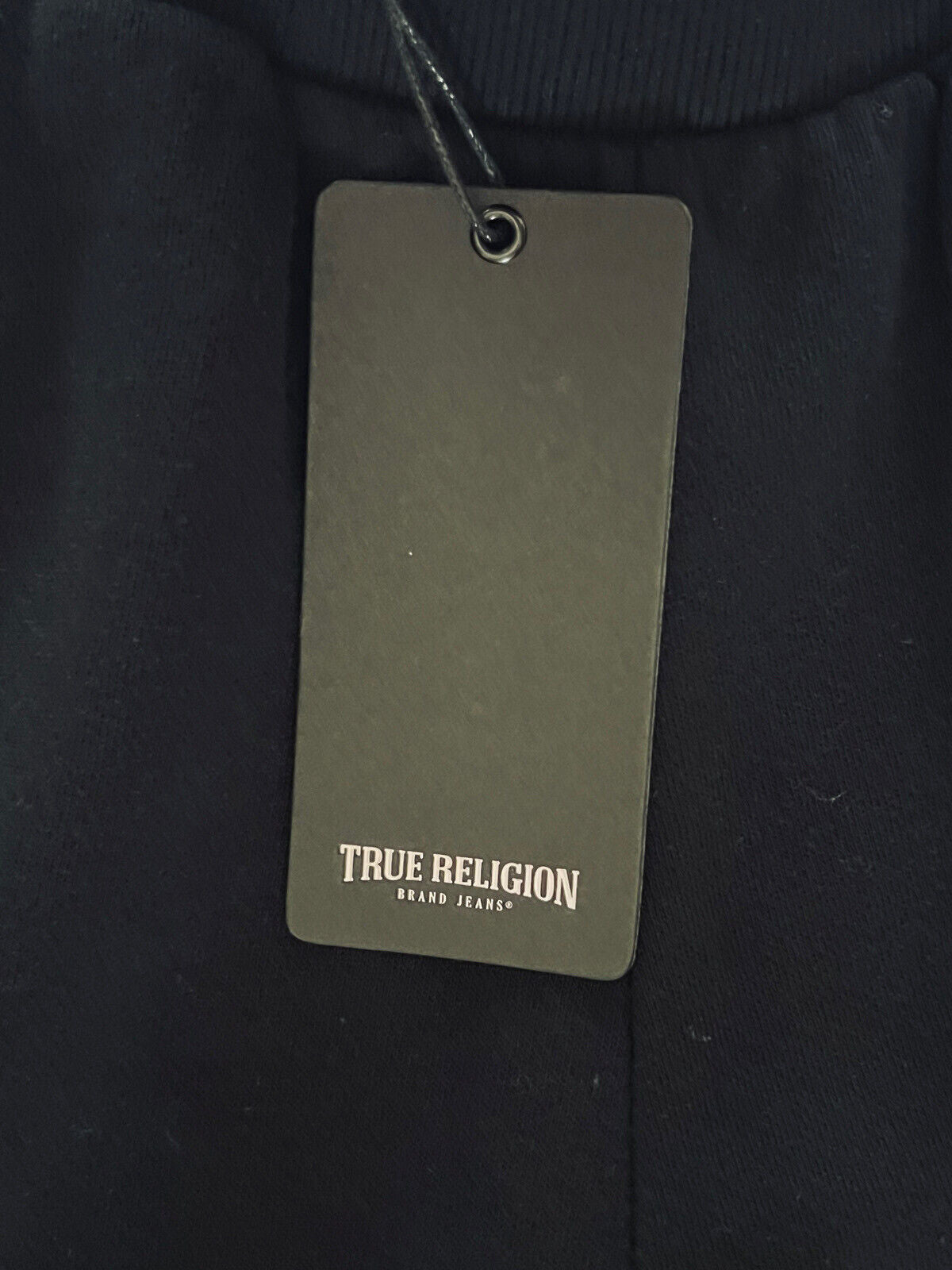 NEW TRUE RELIGION $99 BLACK HIGH RISE LOGO JOGGER PANTS SZ M