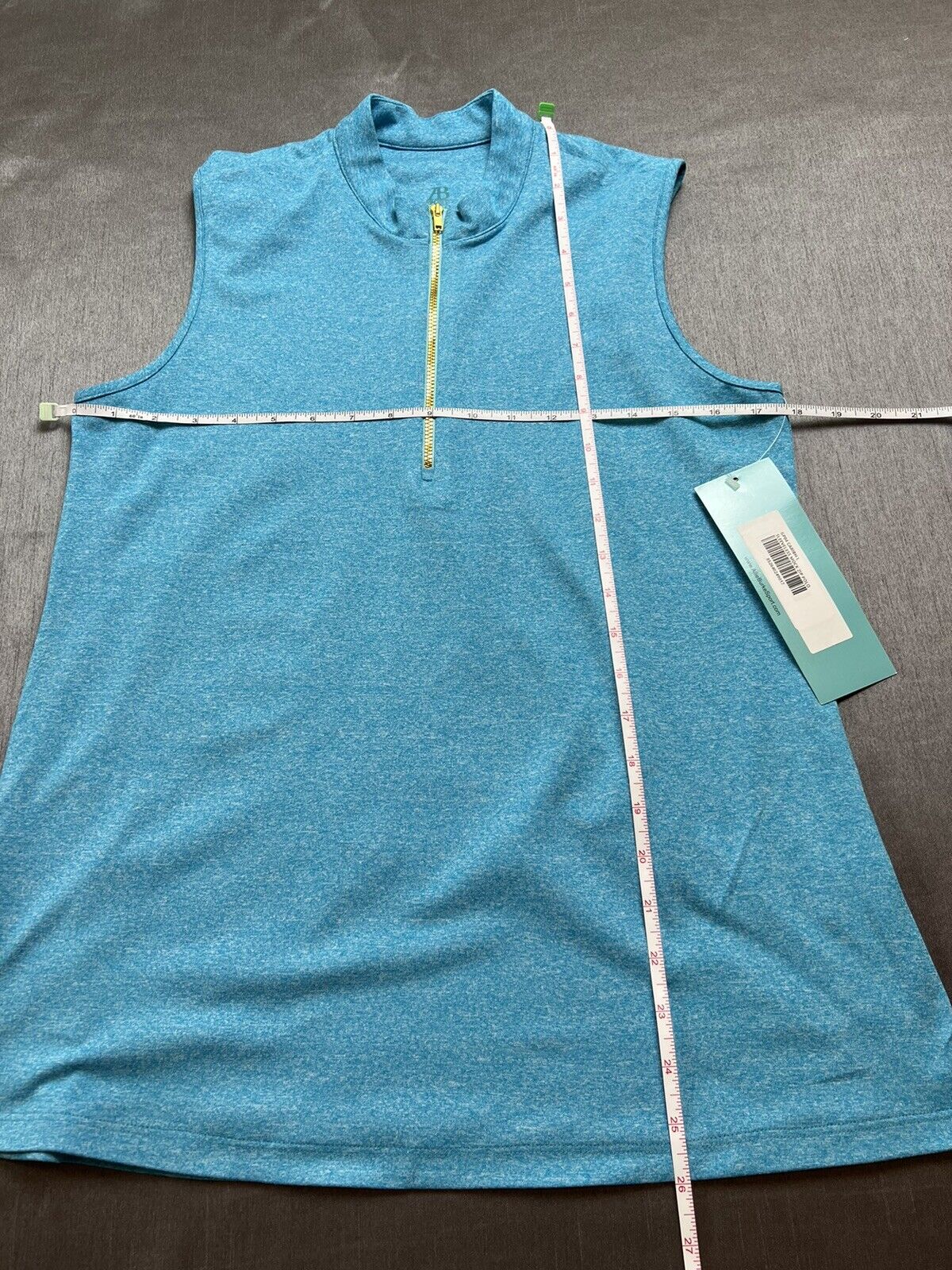 ALLIE BURKE SPORT Women’s Sleeveless Golf Shirt Sz L Blue Top