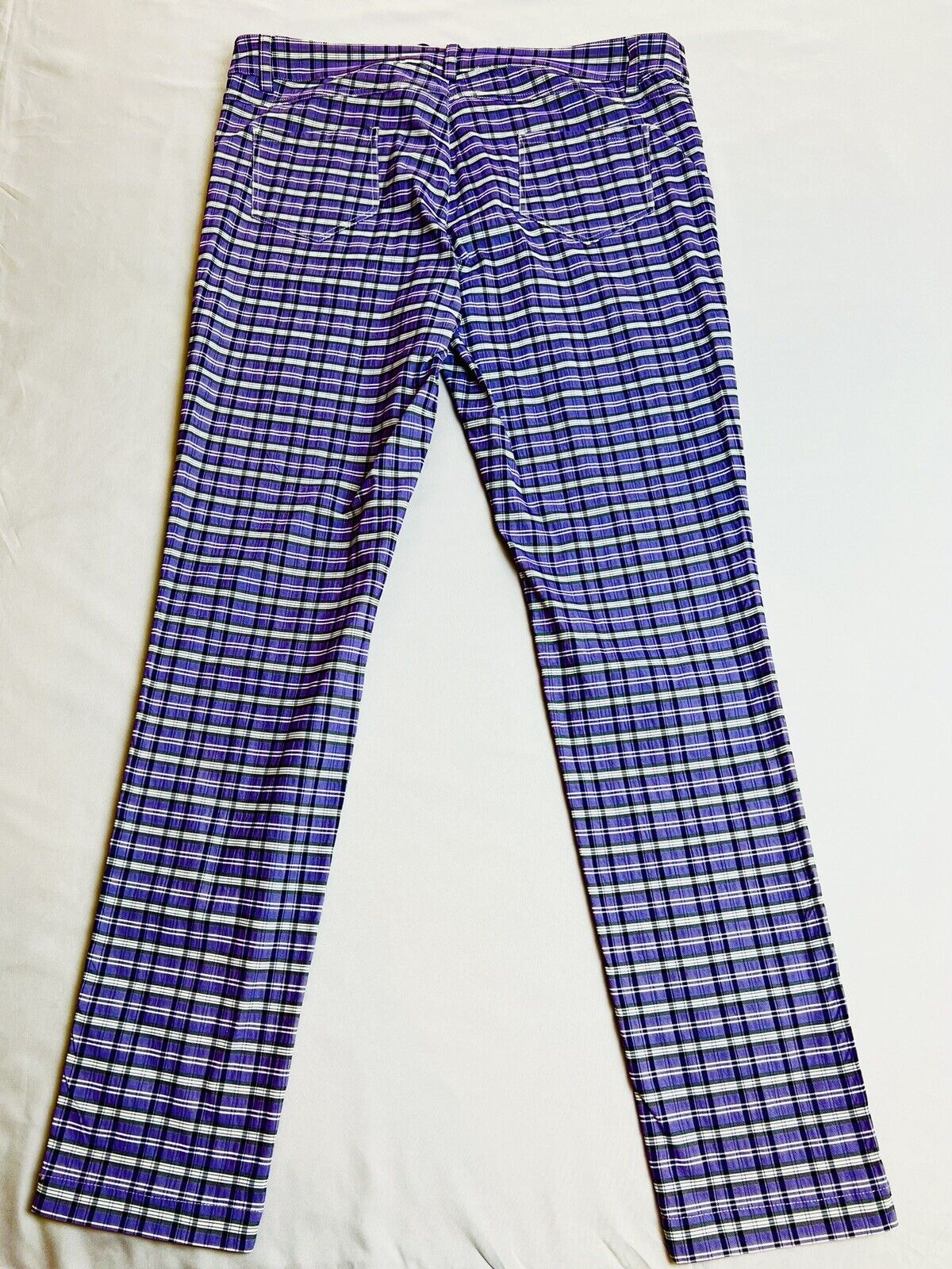 Allie Burke Women's Golf,Tennis Plaid Pants Sz XL 48 Purple $235 MSRP