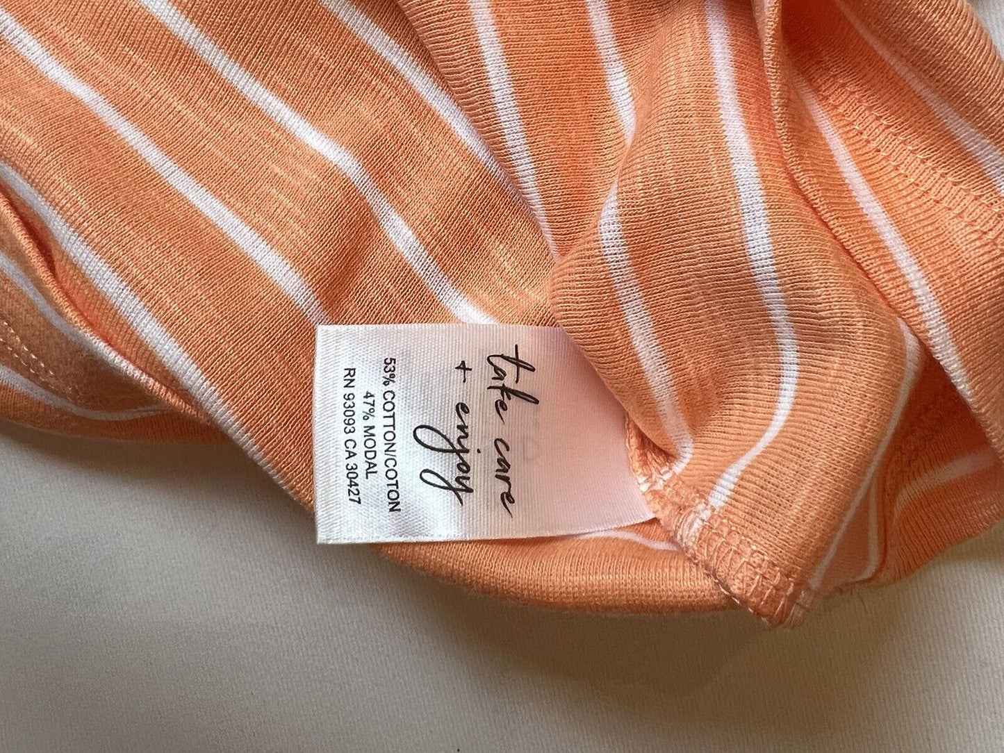 $88 NZT by Nic+Zoe Women's Orange White Stripes Tank Top Size XS (9)