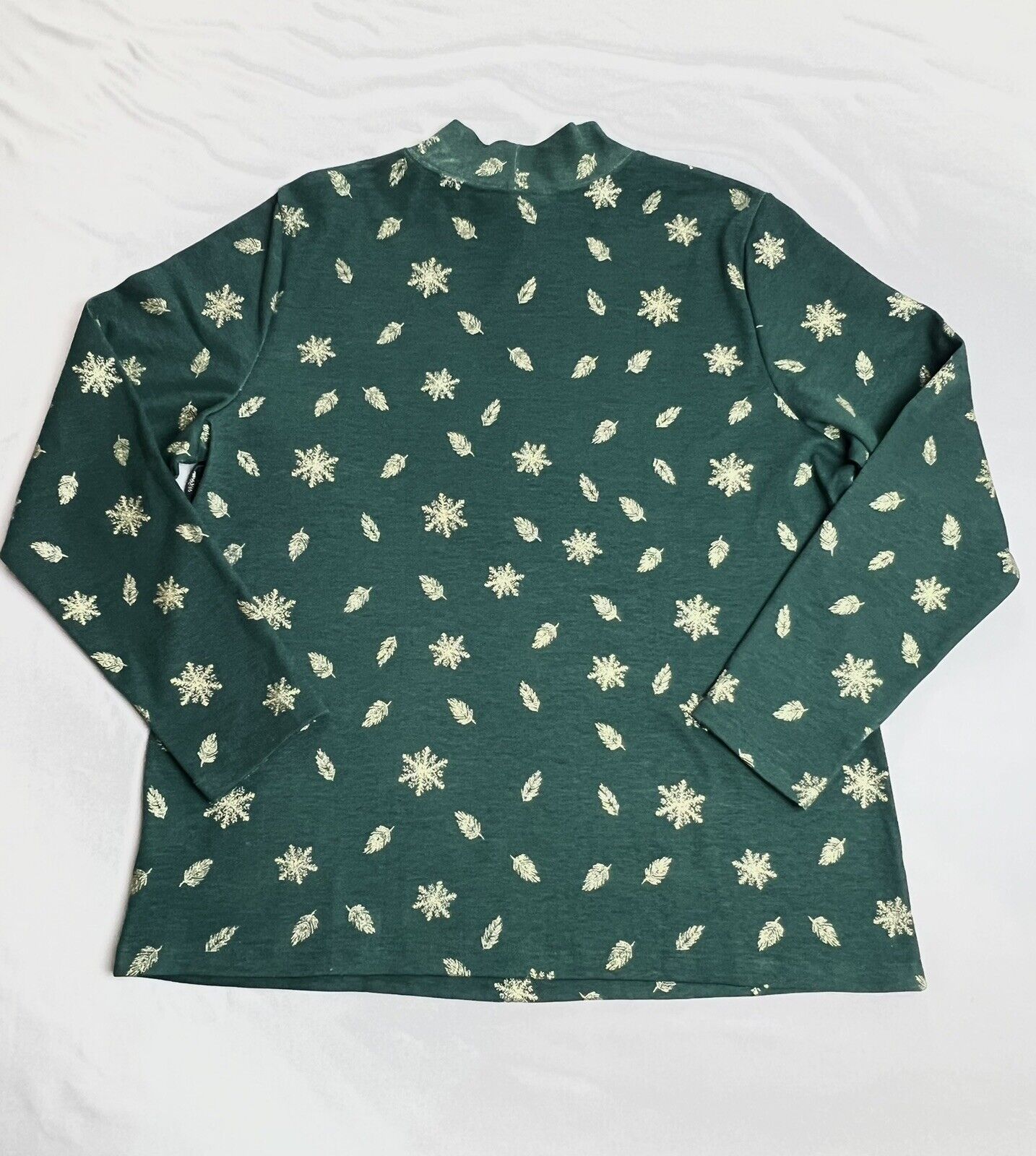 Karen Scott Women's Sweatshirt Snowflake Sweater Green Sz 1X