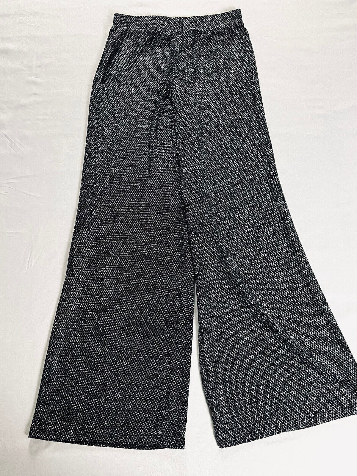 Almost Famous Dress Stretch Pants Women’s Sz M Black Mid Rise Wide-Leg