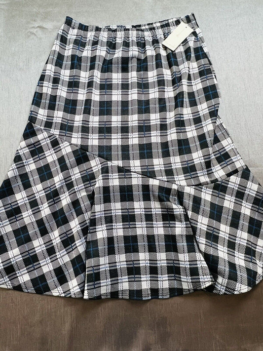 Emi & Joe Women’s Plaid Gray Skirt Sz L