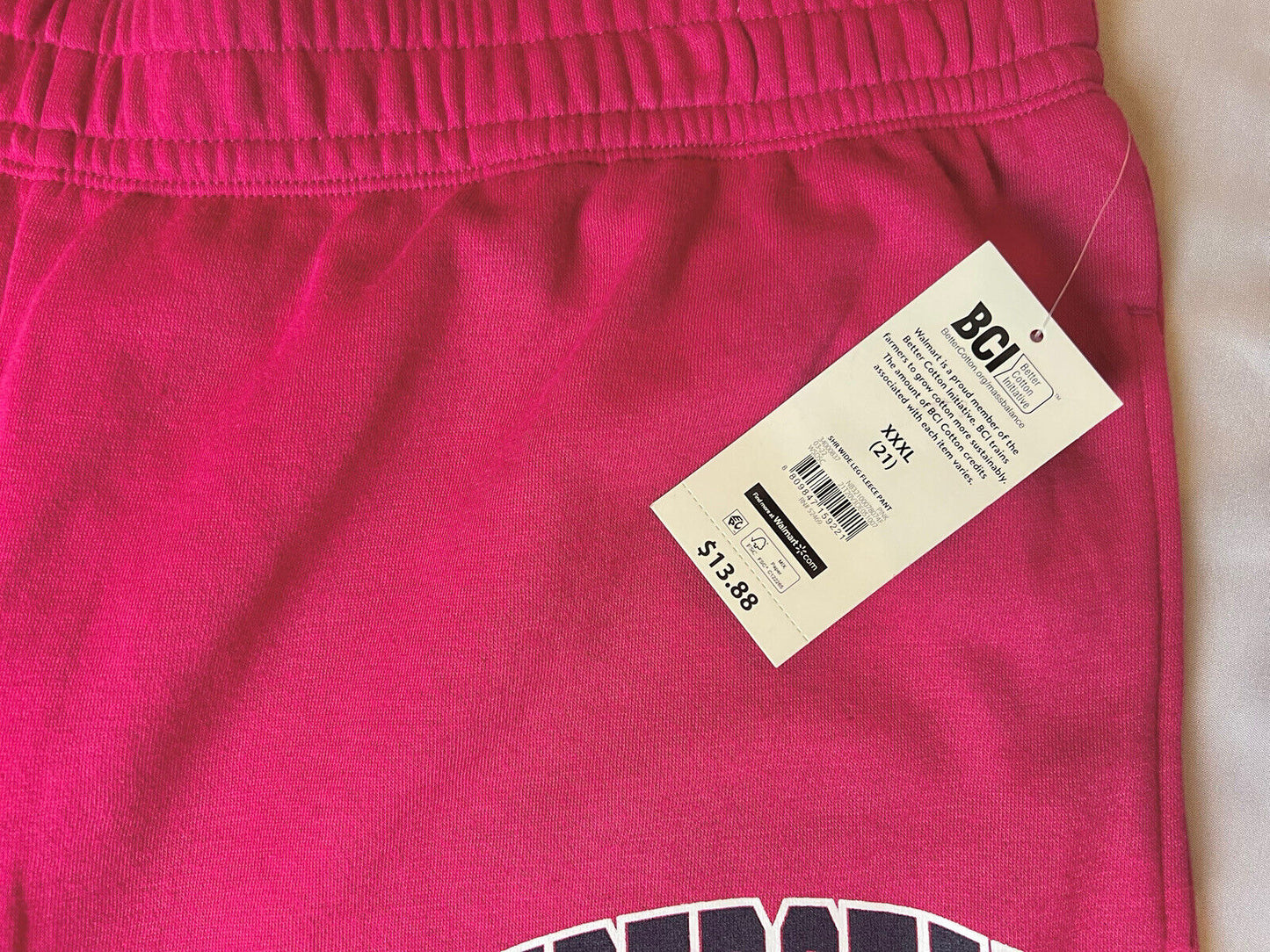 No Boundaries Women's Wide Leg Fleece Pants Pink Fuchsia Size 3XL