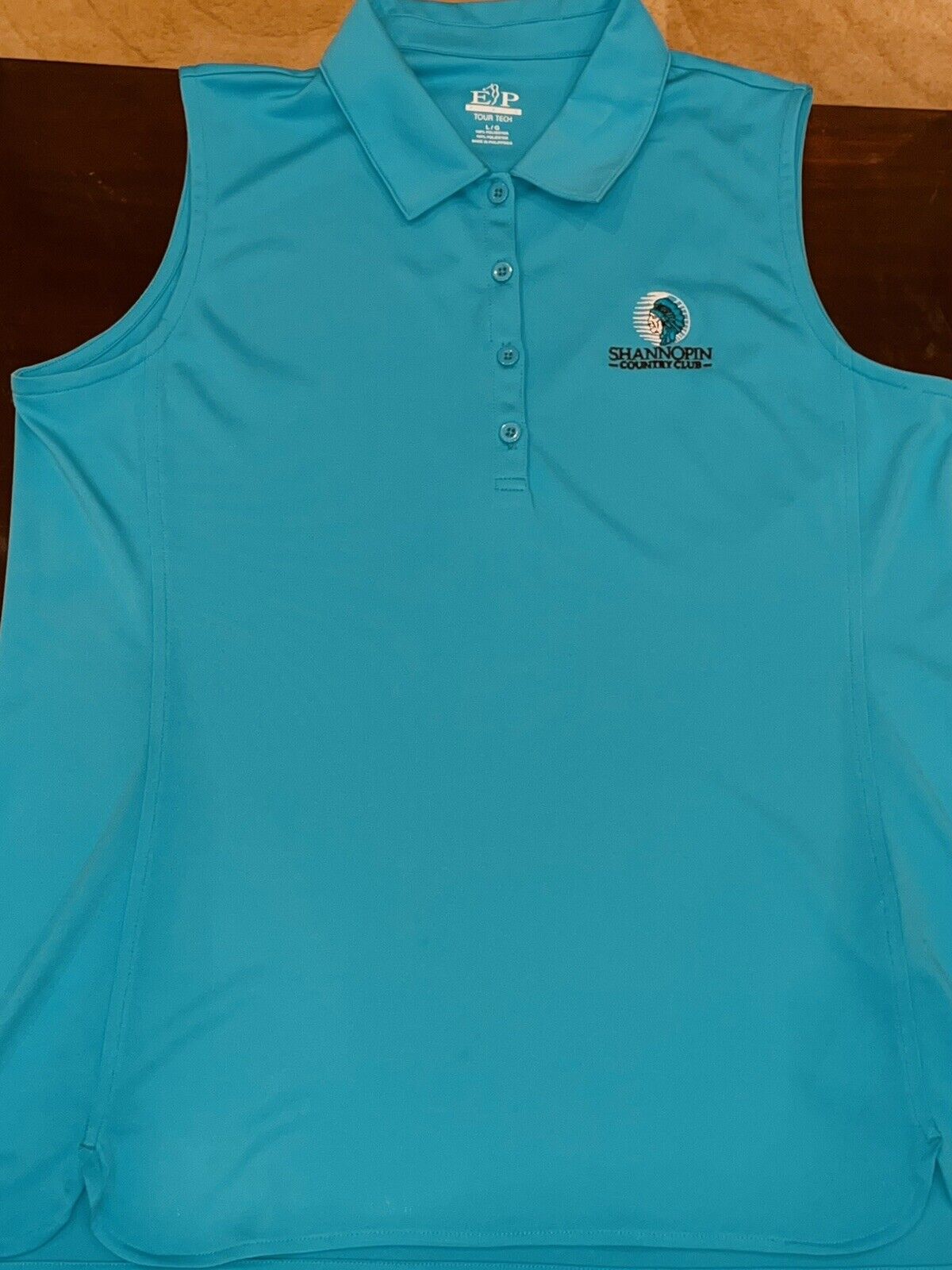 E.P Pro Tour Tech Women’s Golf Polo Shirt Sz L Blue