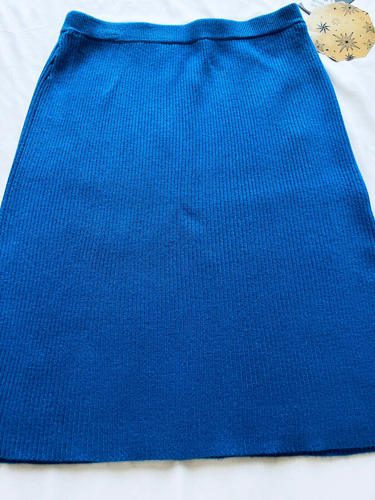 La Rambla Women’s Royal Blue with Diamond Slit Sweater knit pencil skirt Sz S