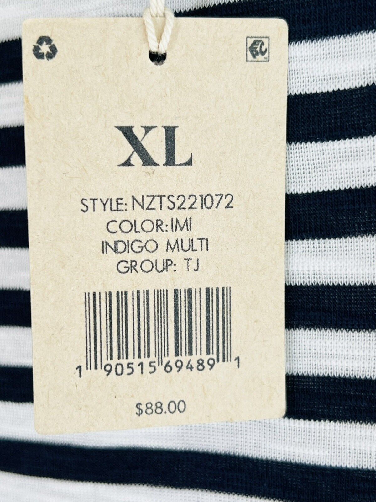 $88 NZT by Nic+Zoe Women's Black White Stripe Scoop Tank Top Size XL (9)