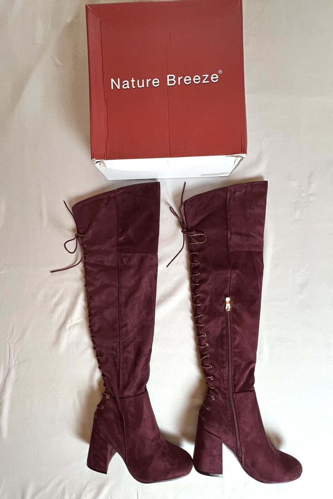 Nature Breeze Linden Marron Red Suede Women's Boots US Size 7