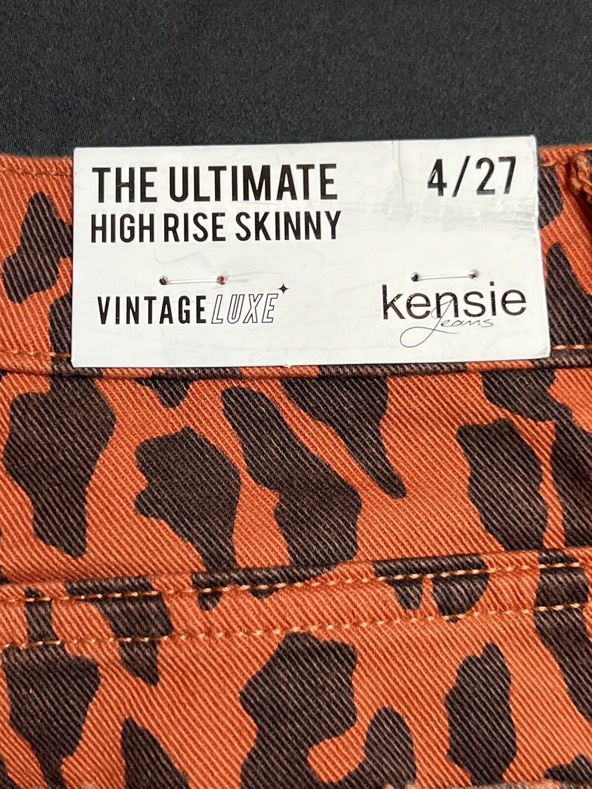 Kensie Vintage Luxe The Ultimate High Rise Skinny Leopard Print Jeans Size 4/27