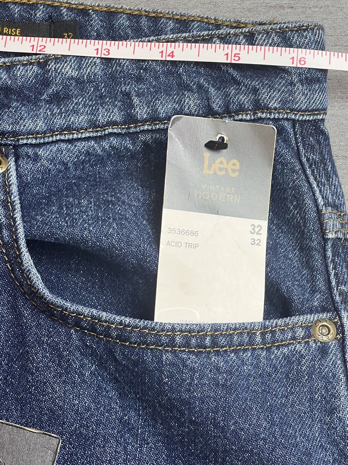 Lee Jeans Womens Size 32 Blue Straight Leg Classic Fit High Rise Pants