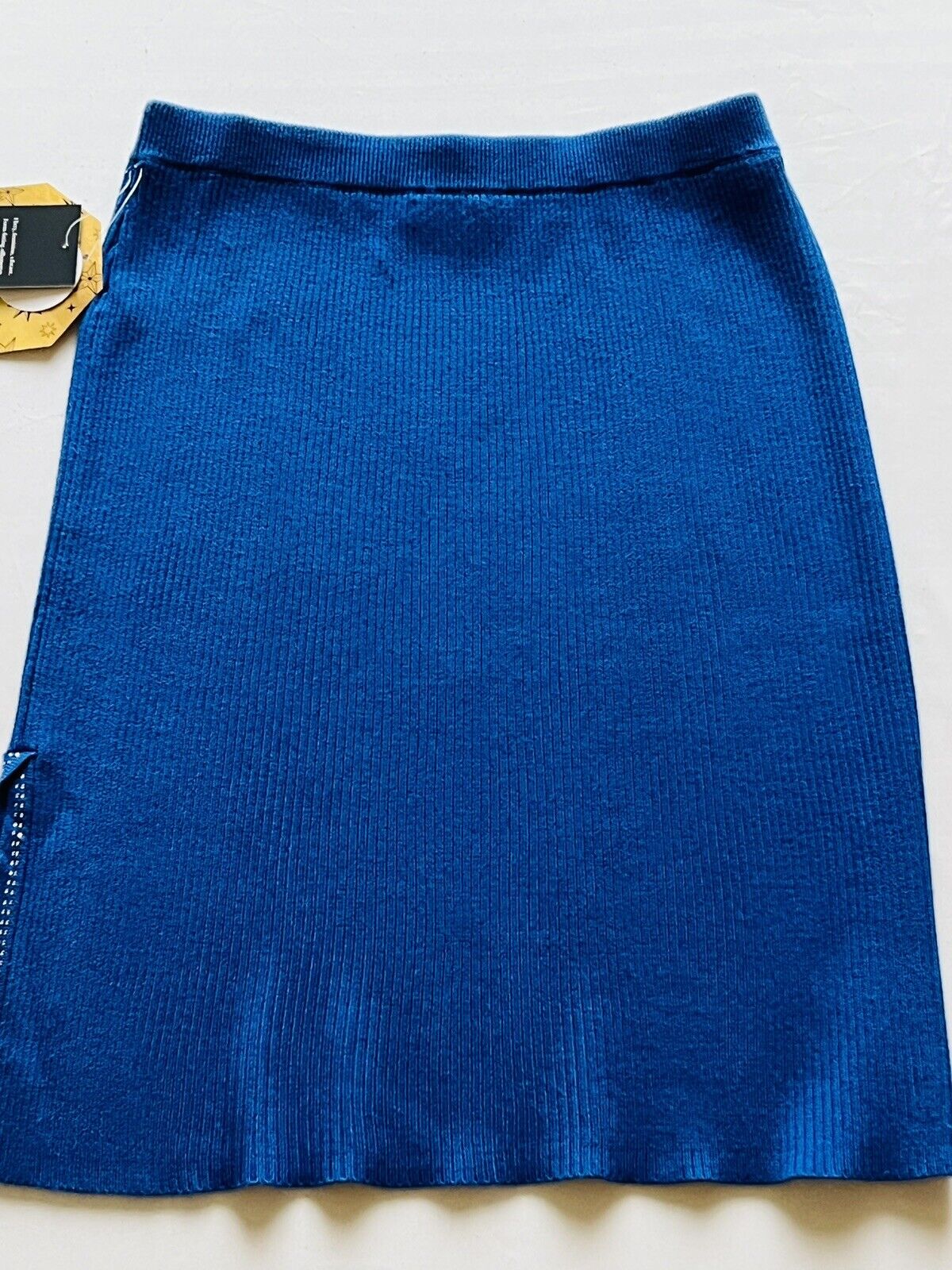 La Rambla Women’s Royal Blue with Diamond Slit Sweater knit pencil skirt Sz S