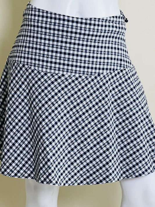 Tommy Hilfiger Size 4 A Line Skirt Lined Navy Blue White