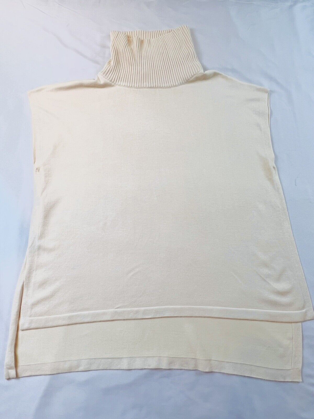 LeverWear Women's Poncho Top Sz L/XL Turtleneck Beige Blake Sweater