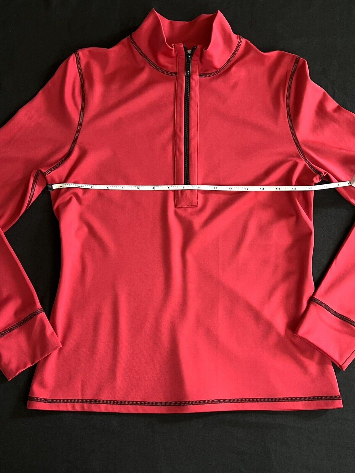 Kevan Hall Sport Women's Long Sleeve 1/2 Zip Pullover Shirt/Jacket Size M Red