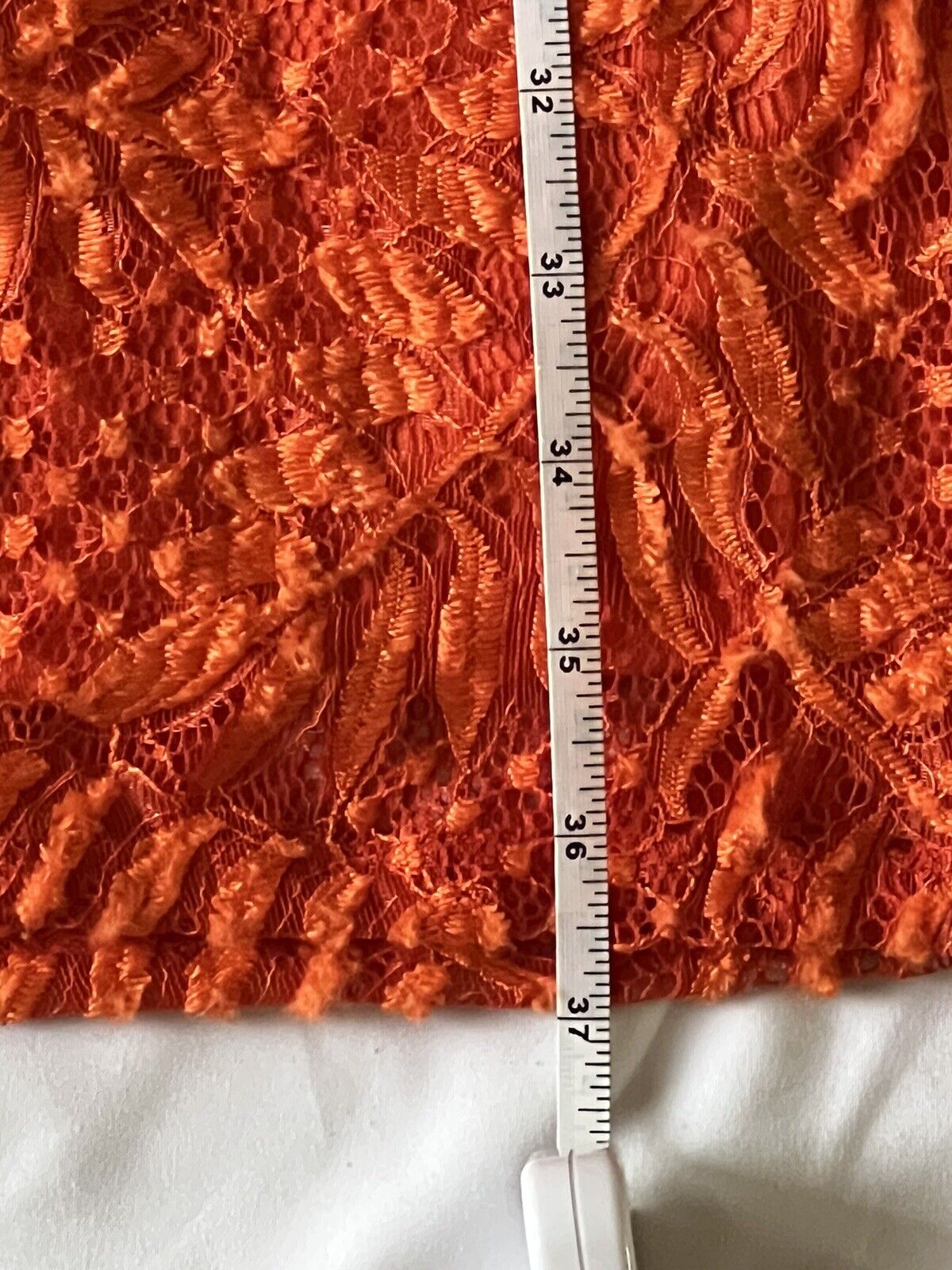 Shagarano Women's Orange Round Neck Crochet Lace Maxi Dress Sz 14 $118 MSRP