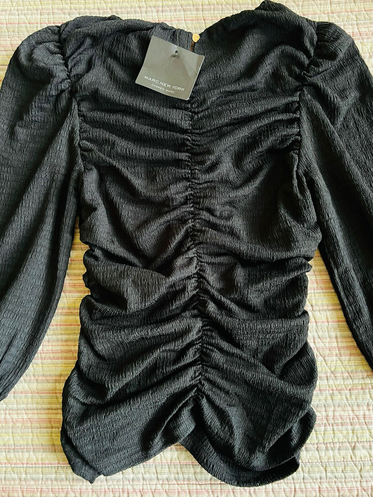 Marc New York and Company Black Long Sleeve Blouse Sz M