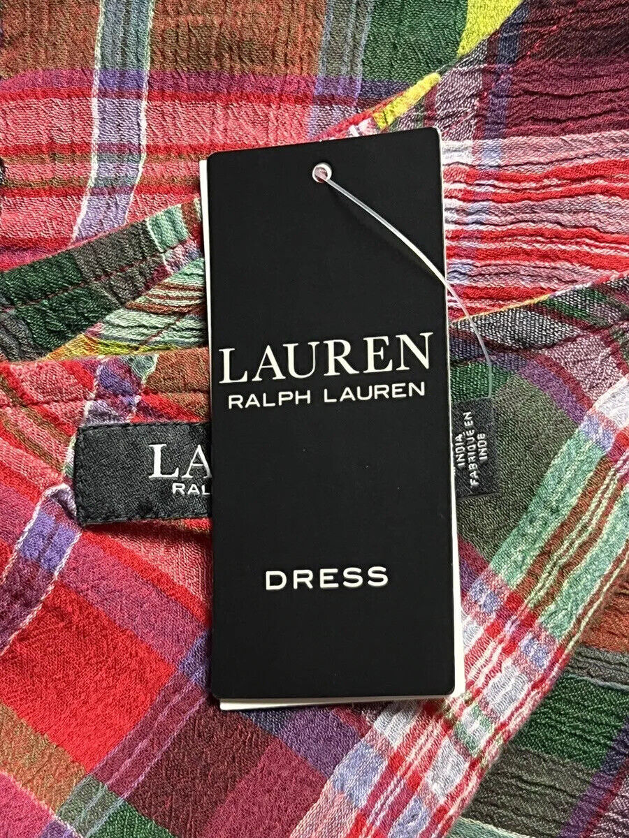 Ralph Lauren Women’s Plaid Cotton Sleeveless Dress Sz 8 Multicolor (2#)